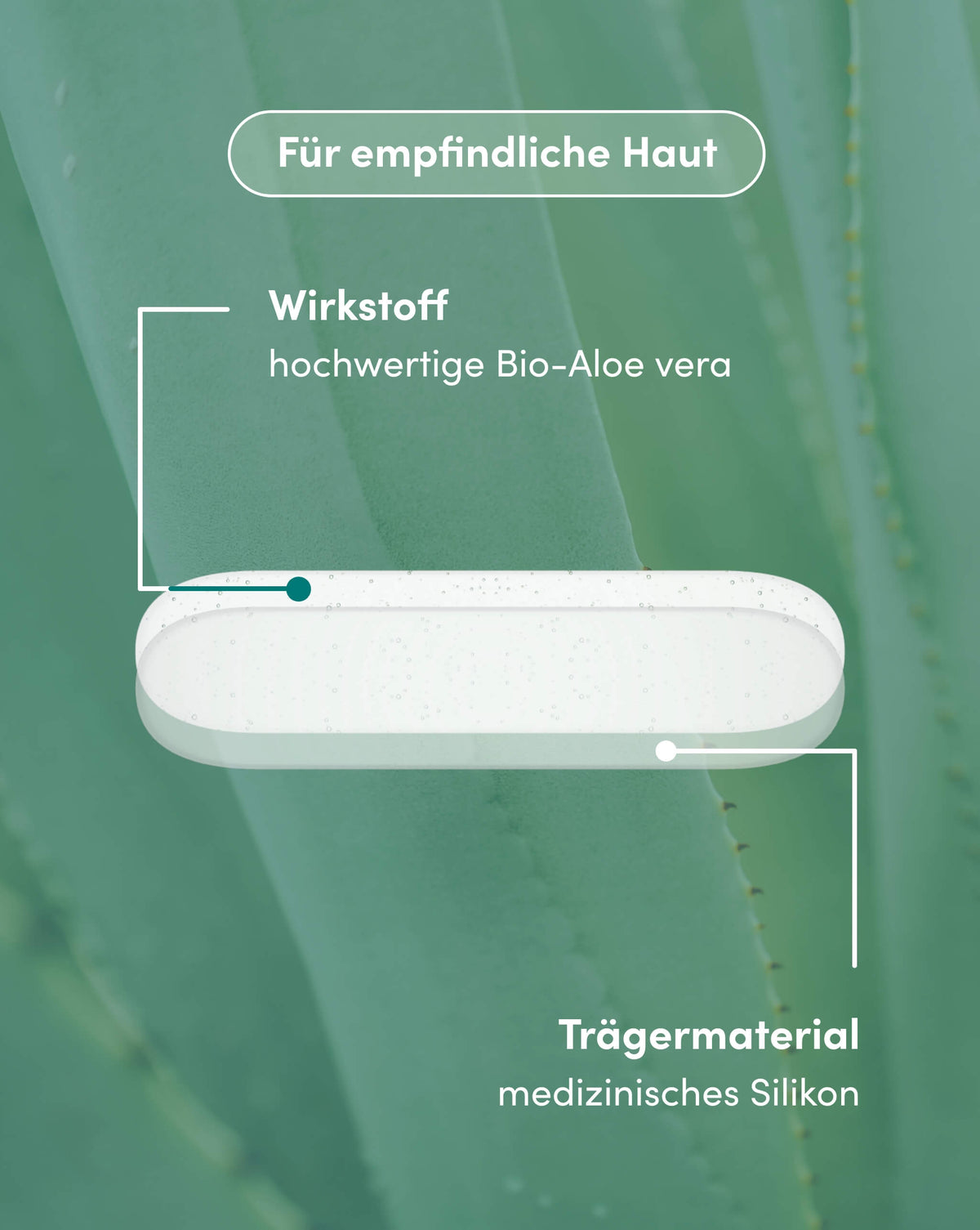 Transparentes Narben Pad mit Aloe vera aus medizinischem Silikon
