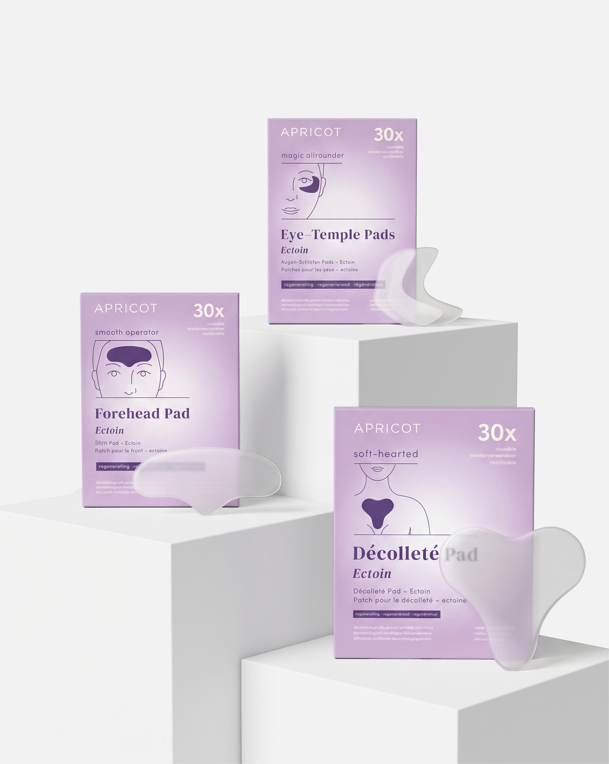 APRICOT Beauty-Set bestehend aus Ectoin Dekolleté Pad, Ectoin Stirn Pad und Ectoin Augenpads