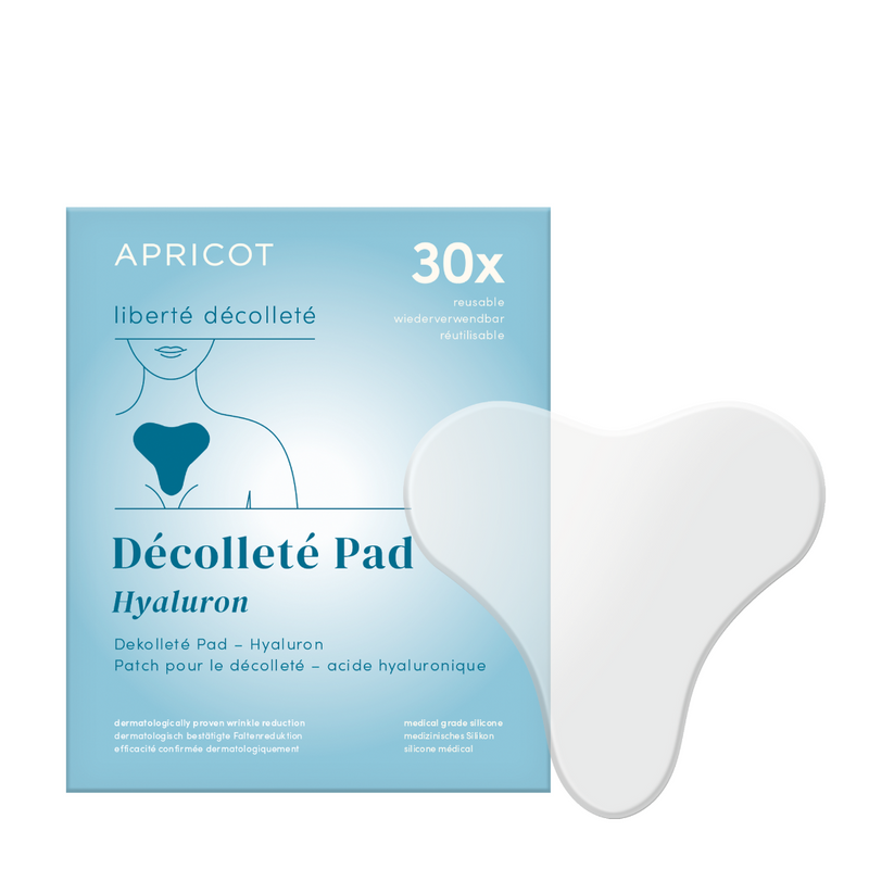 Silicone pads against breast wrinkles - 30x reusable décolleté pads with hyaluronic acid from APRICOT Beauty for wrinkle reduction