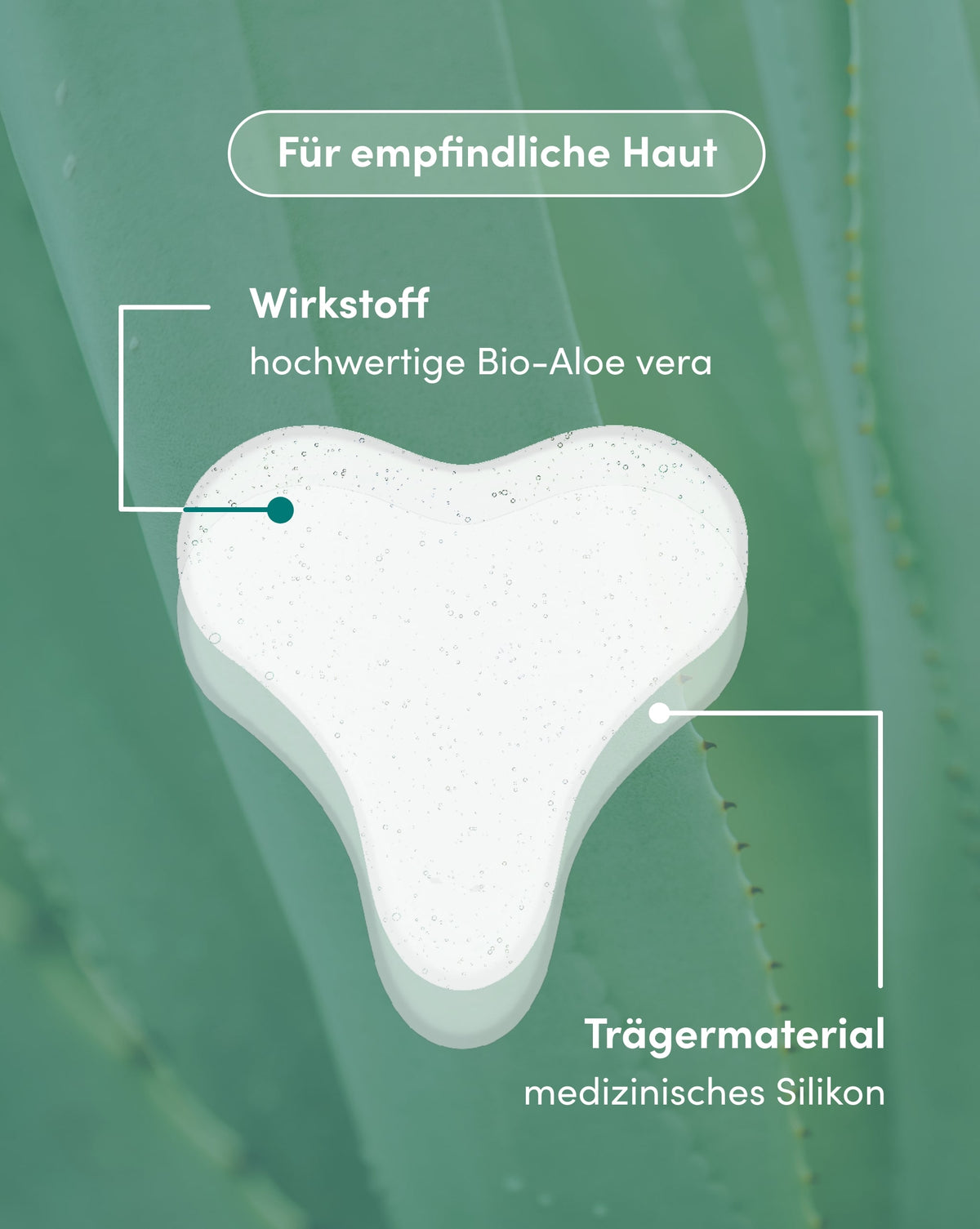 Transparentes Dekolleté Pad mit Aloe vera aus medizinischem Silikon