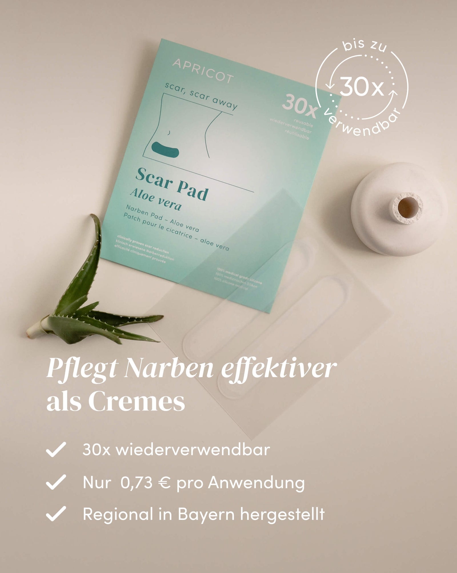Aloe vera Narbenpads für schnelle Heilung