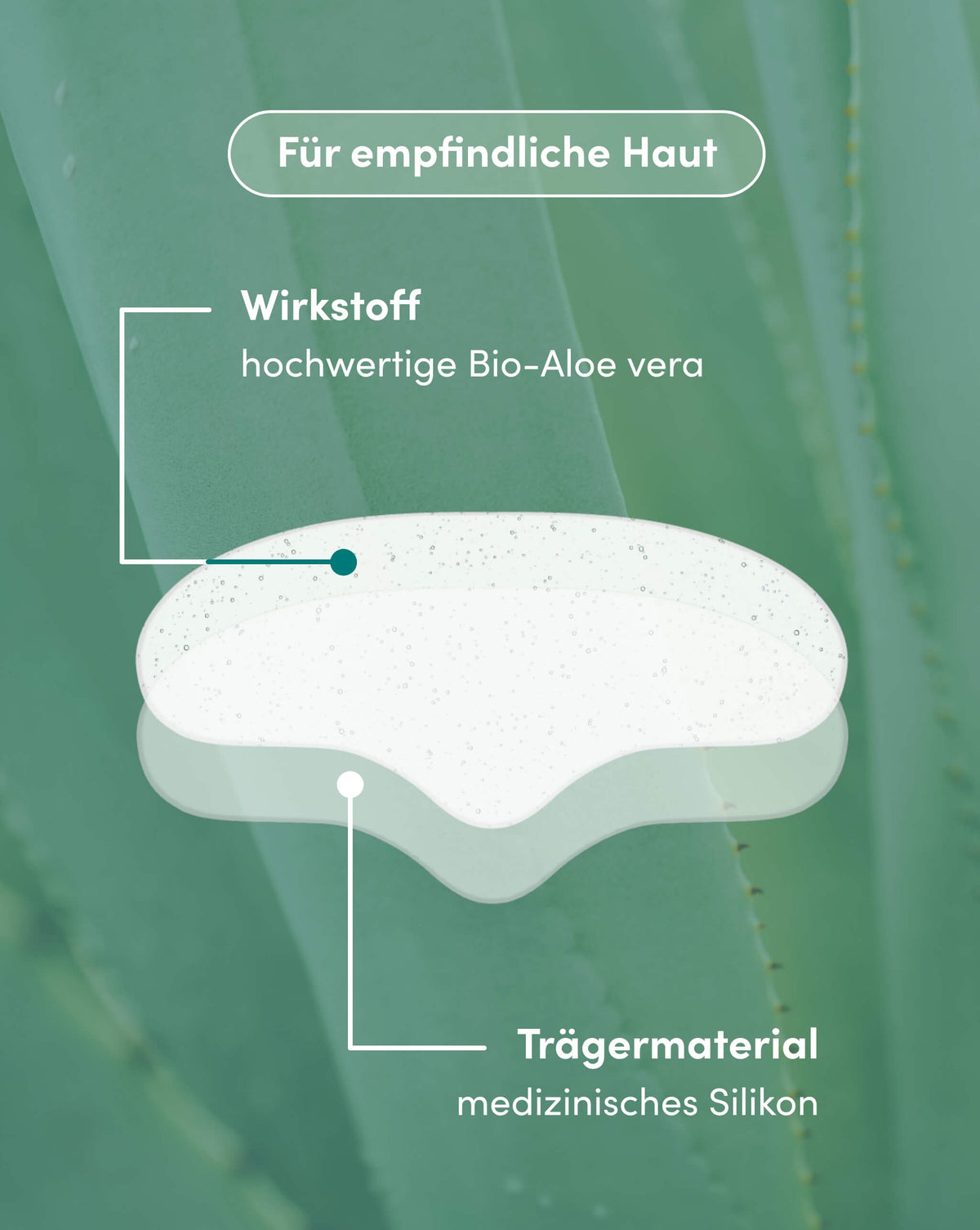 Transparentes Stirn Pad mit Aloe vera aus medizinischem Silikon