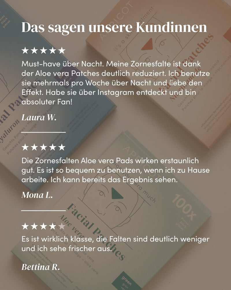 Zornesfalten Patches mit Aloe vera