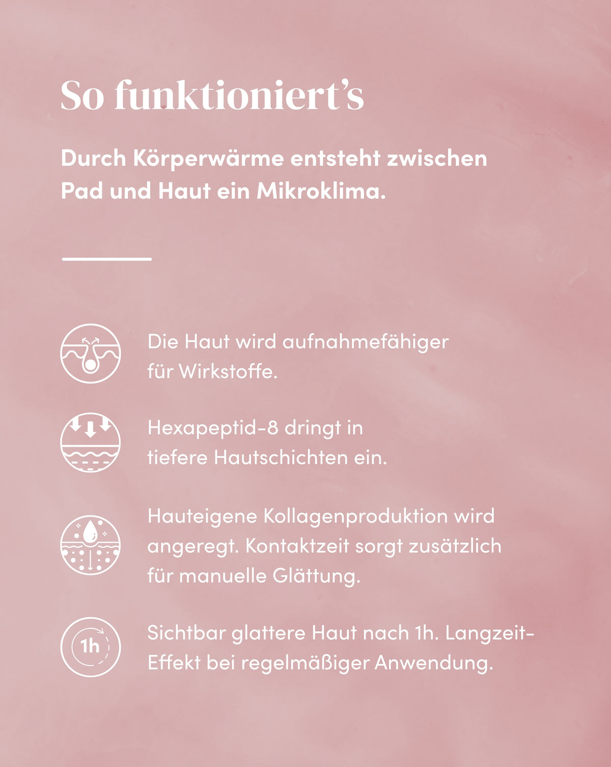 Wirkweise des Silikon-Stirn Pad mit Hexapeptid-8 für sichtbar glattere Haut