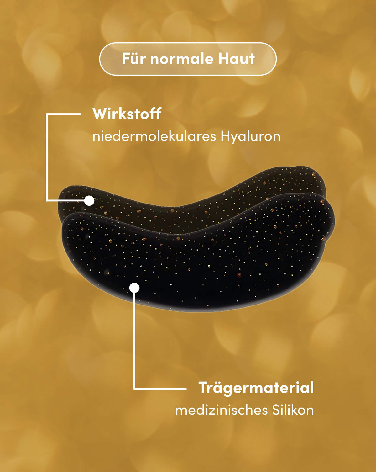 Transparentes Augenpad mit Hyaluron aus medizinischem Silikon