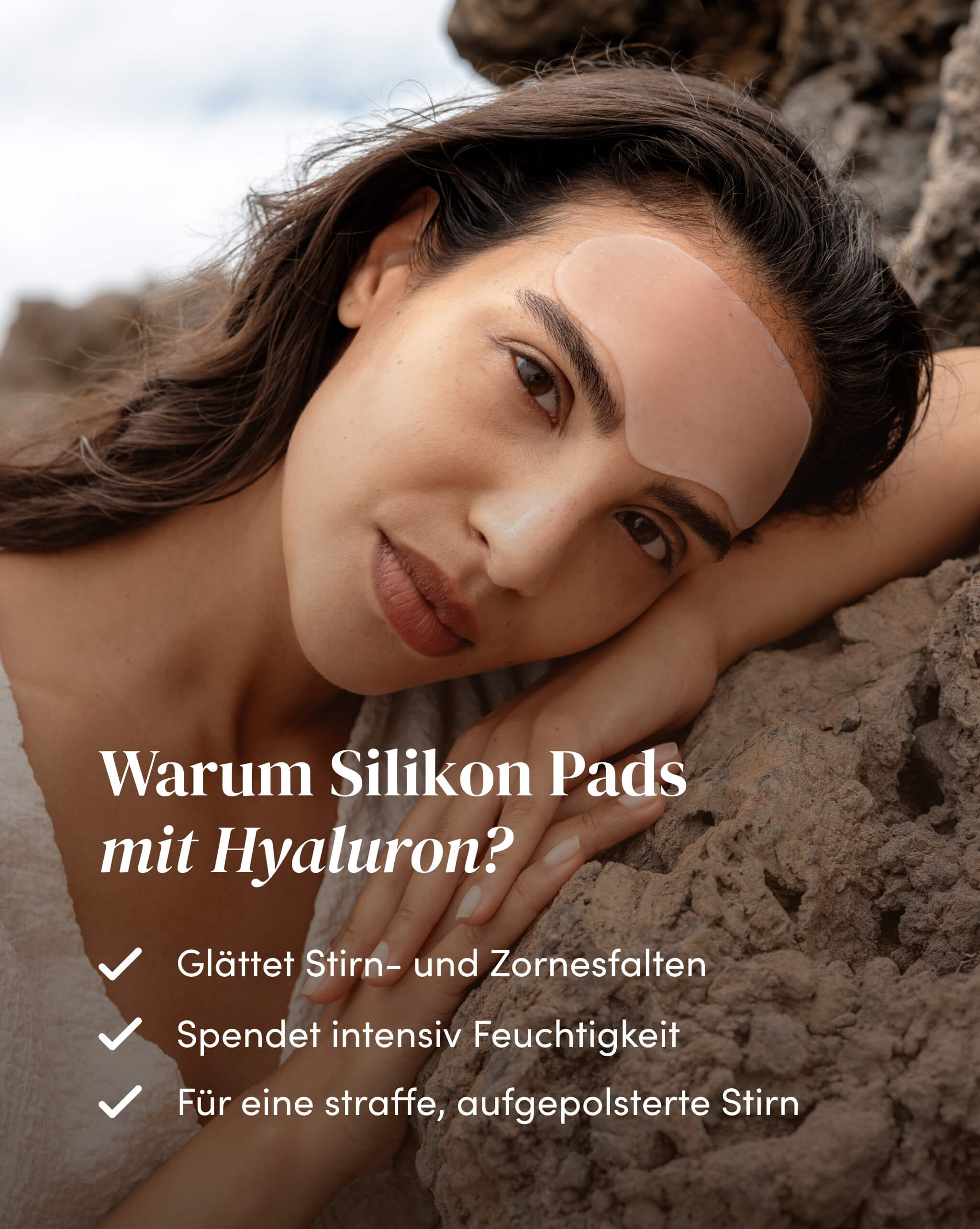 Stirn Pad mit Hyaluron für die Stirnpartie zur Reduzierung von Stirn- und Zornesfalten und feuchtigkeitsspendend