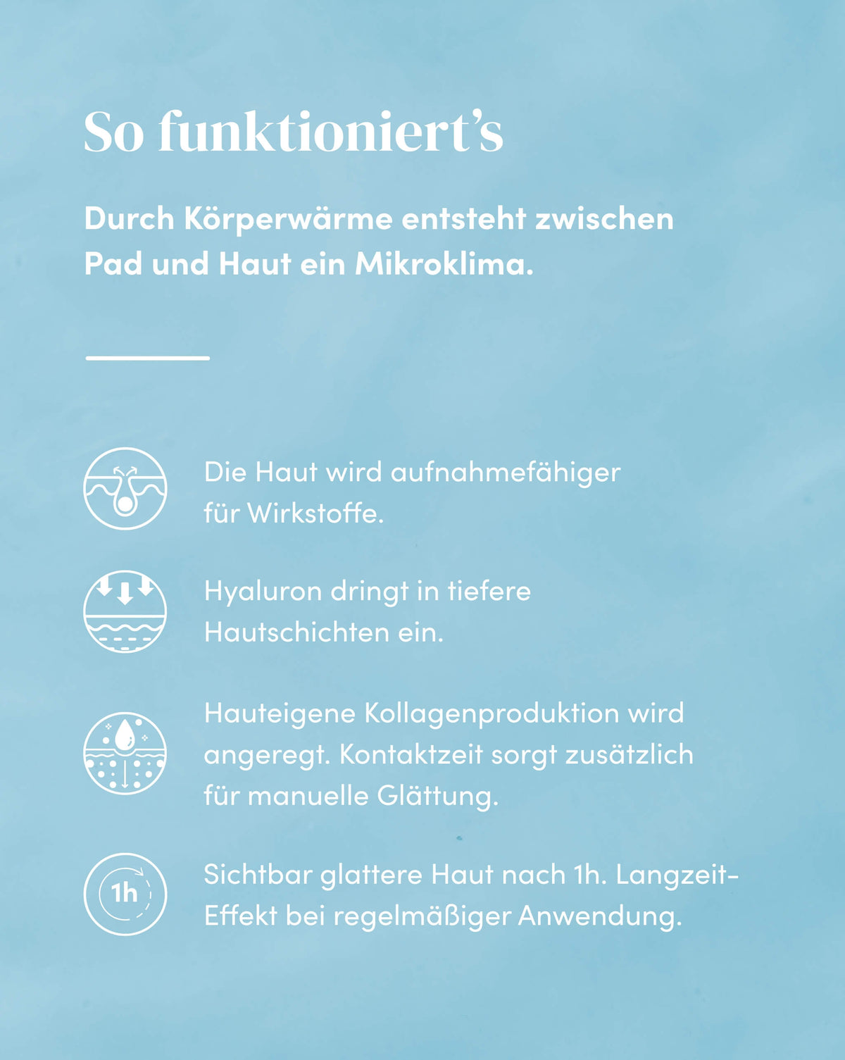 Wirkweise des Silikon-Stirn Pad mit Hyaluron für sichtbar glattere Haut