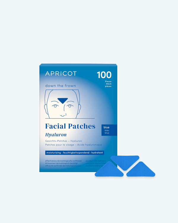 Zornesfalten Patches mit Hyaluron - blau