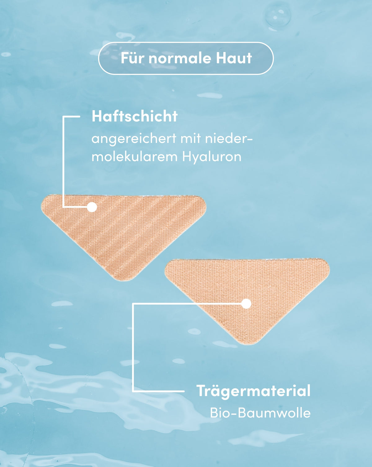 Zornesfalten Patches mit Hyaluron aus Bio-Baumwolle