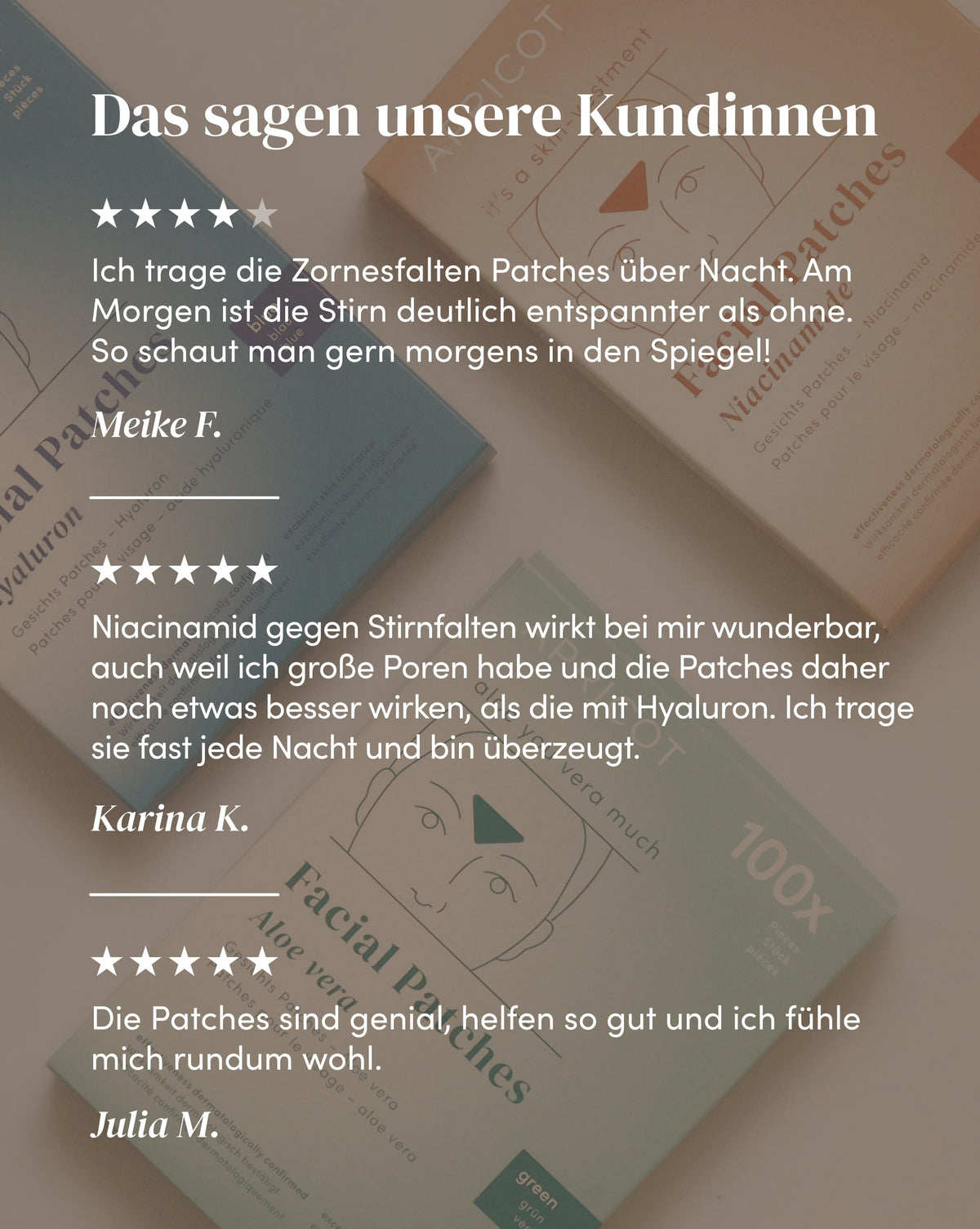 Wirksamkeit von Niacinamid Zornesfalten Patches aus Bio-Baumwolle anhand von Kundenfeedback
