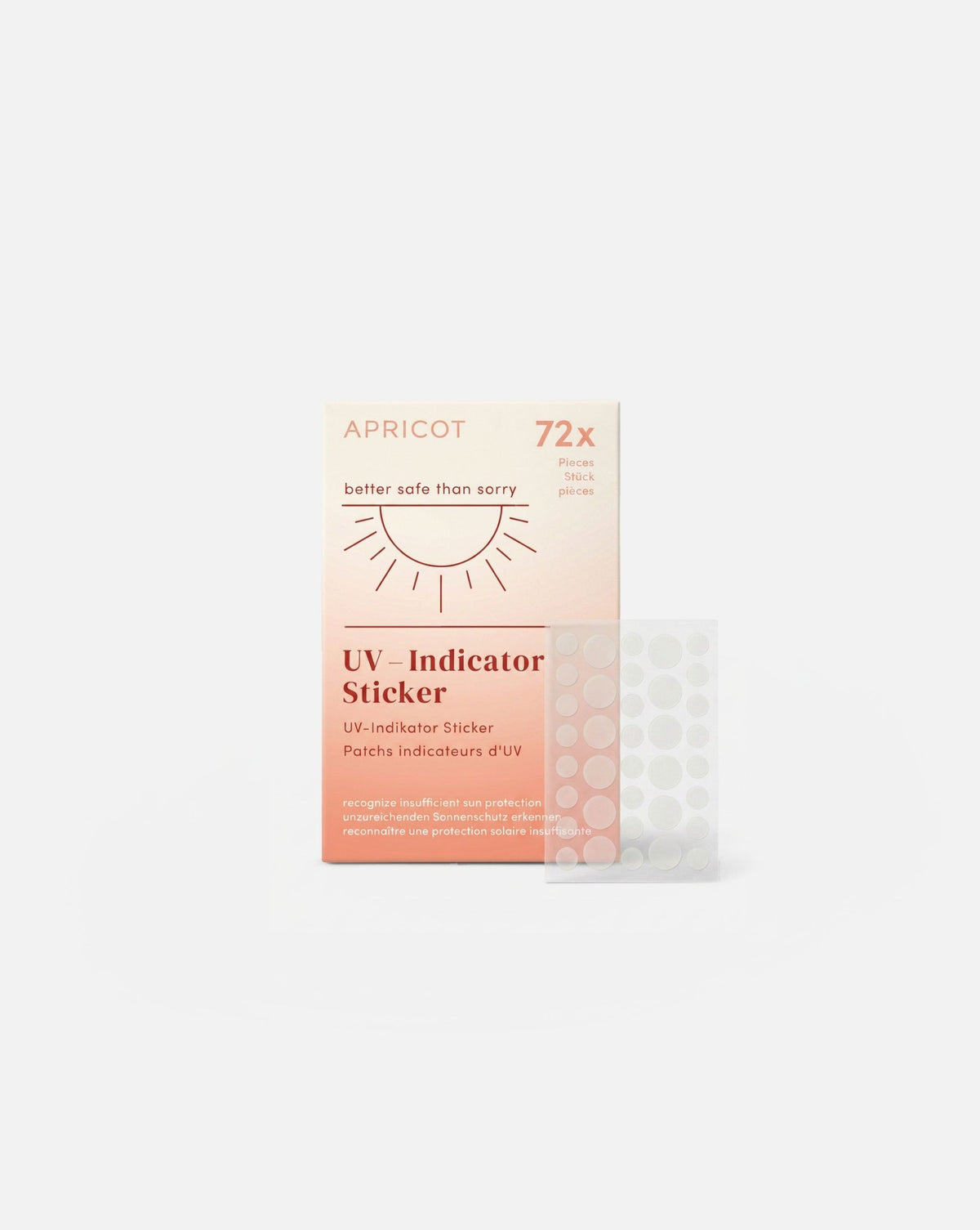 APRICOT UV-Indicator Sticker für die Anwendung auf der Haut